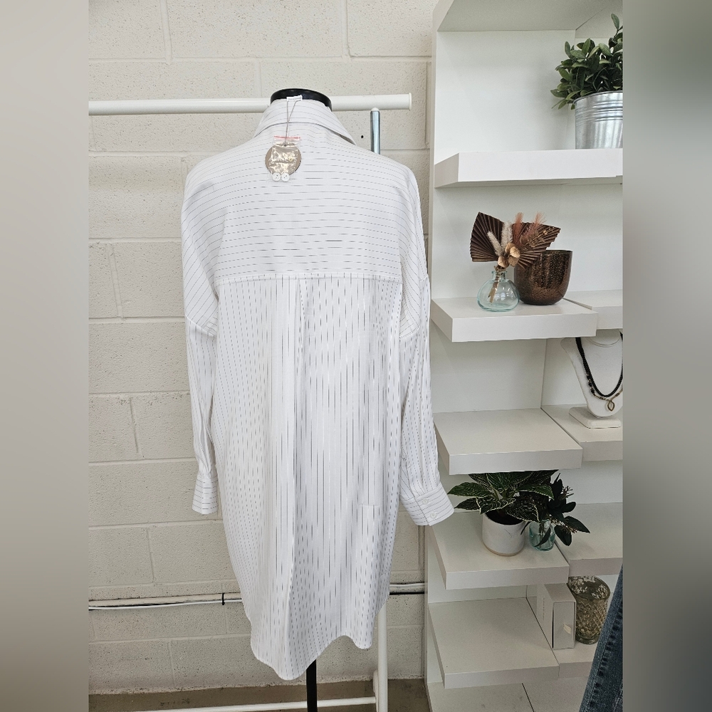 Oversize Pinstripe Button Down NWT - image 4